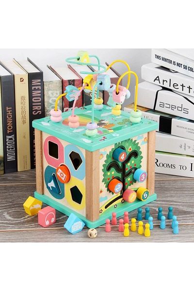 divendi-ro Cub Logic, cu centru de activități, multifuncțional, 5 în 1, multicolor