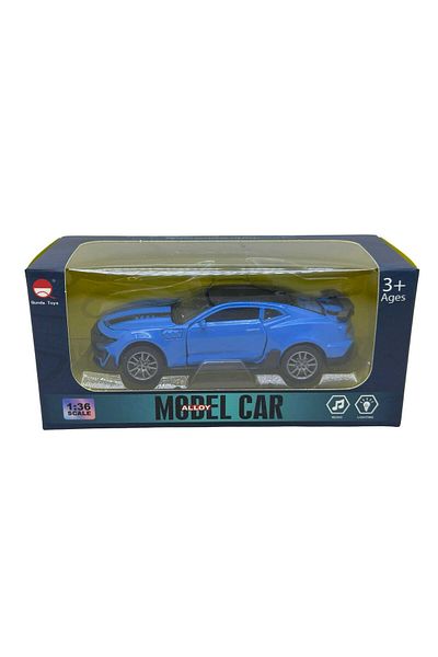 JPT Macheta Chevrolet Camaro albatru 1:36 replica metal lumini si sunete