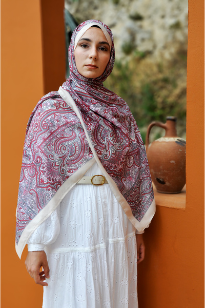 MSCARFS شال حرير فوال قطن بنمط هزار