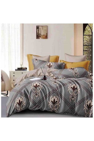 JOJO HOME Lenjerie de pat, Jojo Home, 6 piese, 2 persoane, 245x250cm, Elegance, Finet Superior, Multicolor