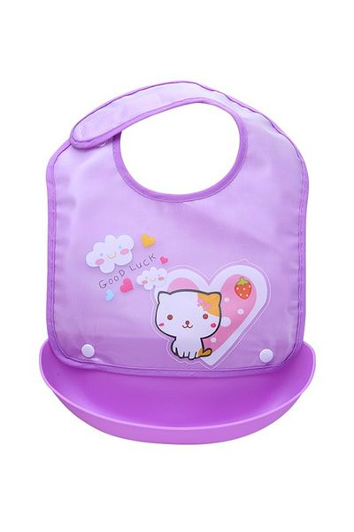 Little Mom Baveta impermeabila cu buzunar Purple Cat