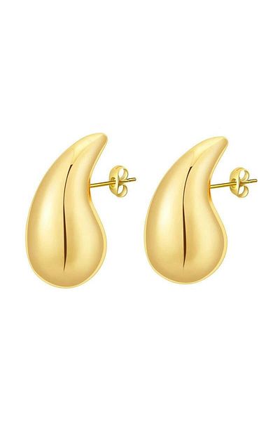 Eva Grace Cecilia earrings, gold, teardrop-shaped, with a shiny look