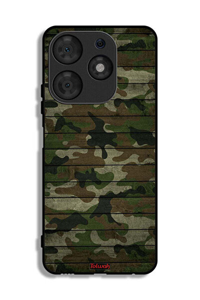 Tolwak غطاء حماية لهاتف تكنو سبارك 10 برو بنمط خشبي مموه