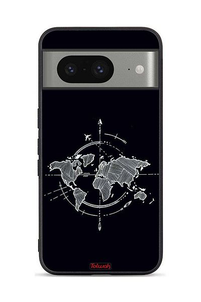 Tolwak Google Pixel 8 Protective Case Cover Compass Art