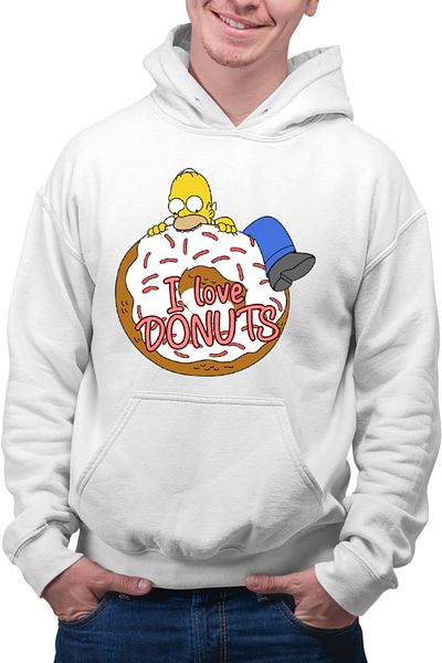 OEM Men's Hoodie The Simpsons Donut Love Homer Game Maggie