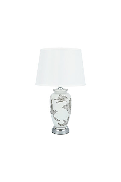 homez Table Lamp White And Bird Patten - 17*17*43 cm