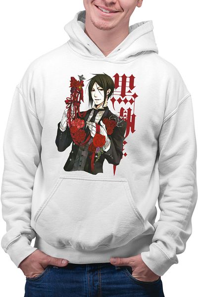 OEM Men's Hoodie Black Butler Waiter Demon Race Anime