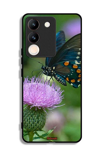 Tolwak vivo V29e Protective Case Cover Butterfly Sitting On Flower