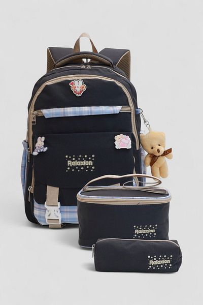 Relaxion 1396 Korean Style Unisex Children's Triple Set Primary School Backpack