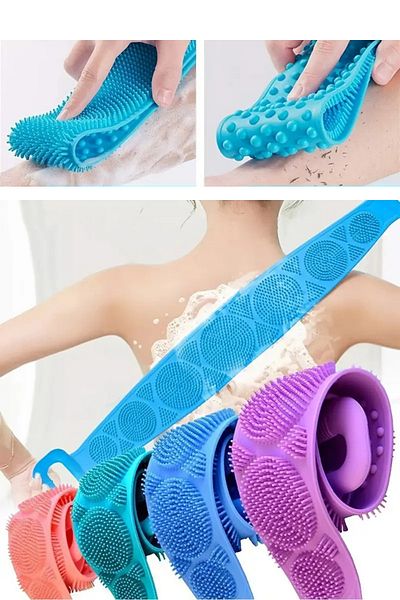Shopura Double Sided Bath Bath Washcloth Silicone Massage Soft Shower Washcloth Long Lasting Ready-made Bath Washcloth