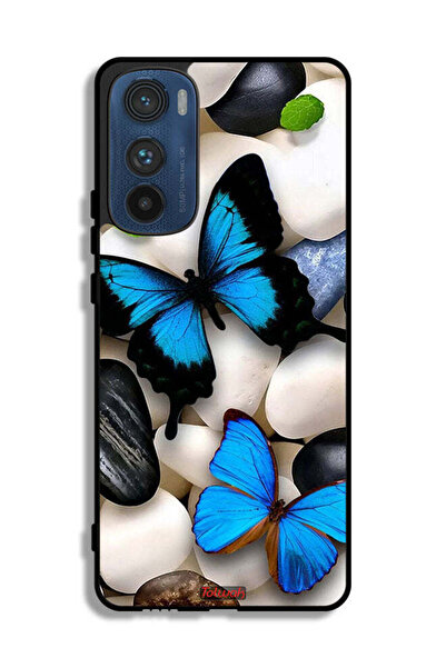 Tolwak غطاء حماية لهاتف موتورولا إيدج 30 بنقشة فراشات على أحجار