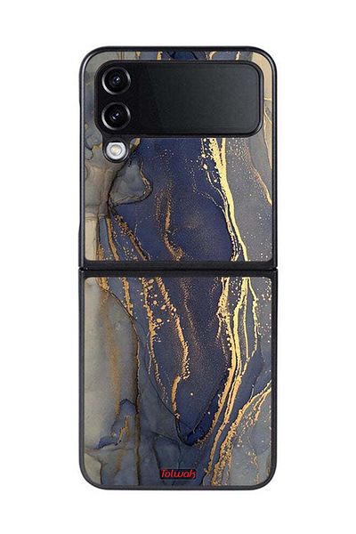 Tolwak Samsung Galaxy Z Flip 4 Protective Case Cover Gliter Marble Pattern