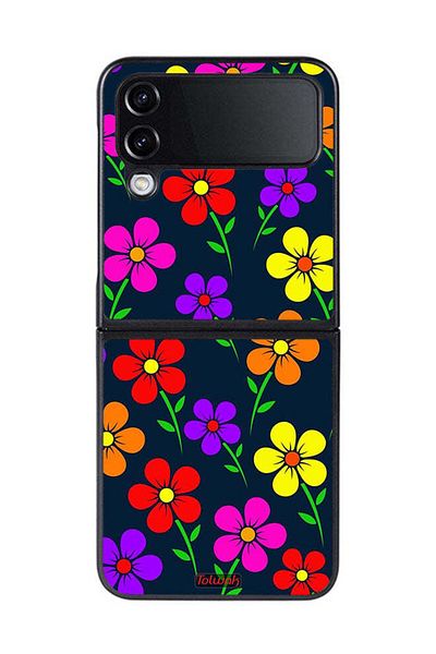 Tolwak Samsung Galaxy Z Flip 4 Protective Case Cover Colorful Flowers