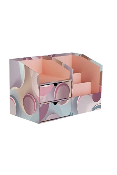 divendi-ro Cutie decorativă, model din marmură cu 6 compartimente, birou, carton, 30x16x20cm, liliac