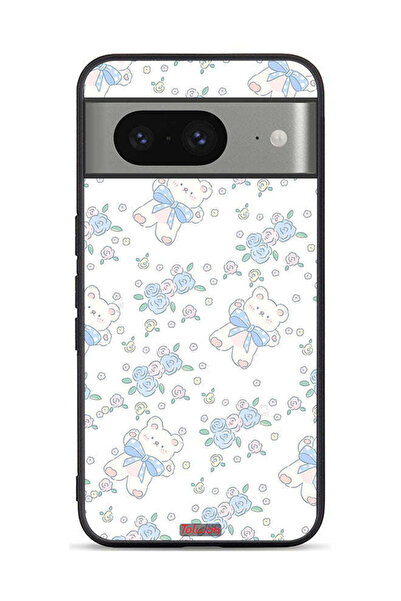 Tolwak غطاء حماية لجهاز جوجل بيكسل 8 مع أيقونة دب تيدي لطيف وزهور