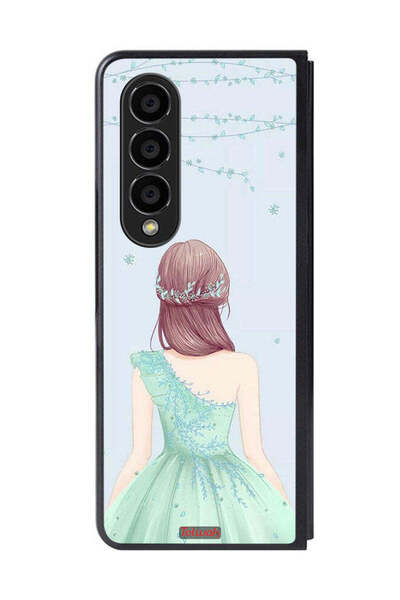 Tolwak غطاء حماية لهاتف سامسونج جالاكسي زد فولد 4 - فتاة لطيفة ترتدي فستانًا ...