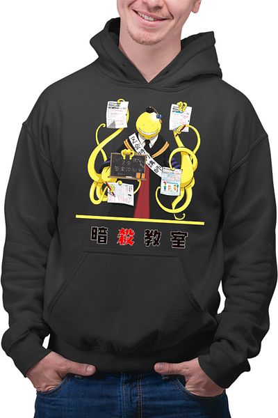 OEM Men's Hoodie Assassination Classroom Anime Cosplay Unusual Kanji