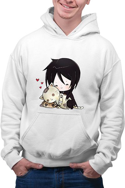 OEM Hanorac Barbati Black Butler Sebastian Demon Love Cats