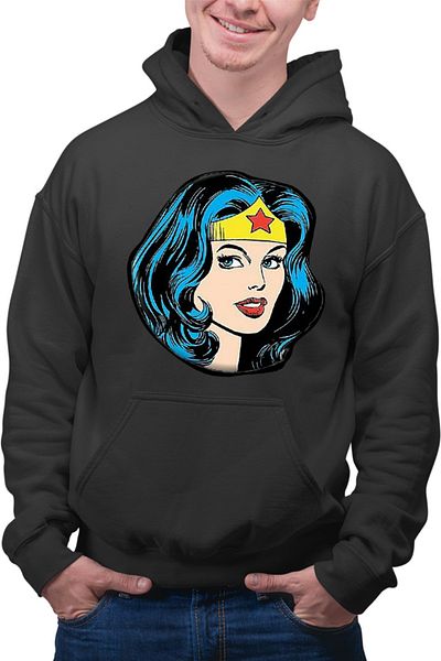 OEM Men's Hoodie Wonder Woman Head Beautiful Heroes Strong