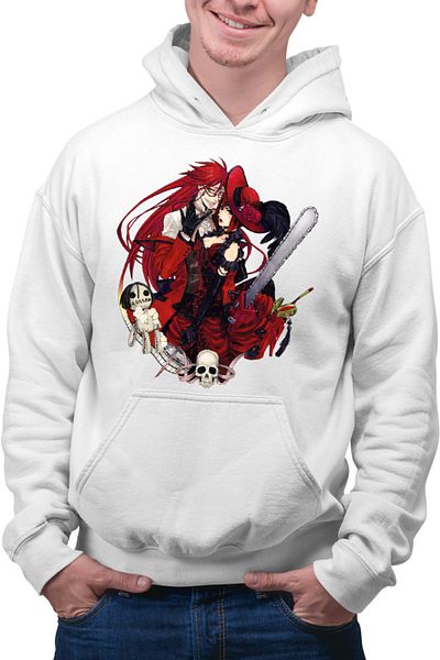 OEM Men's Hoodie Black Butler Madame Red Shinigami Reaper
