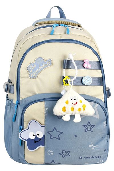 Çanta Trend Rucsac zilnic cu licență Twil Star Pattern, rucsac școlar cu cadou de jucărie de pluș