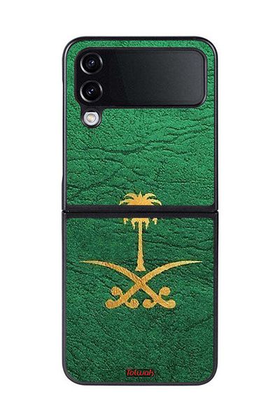 Tolwak Samsung Galaxy Z Flip 4 Protective Case Cover Kingdom Of Saudi Arabia Sign On Leather