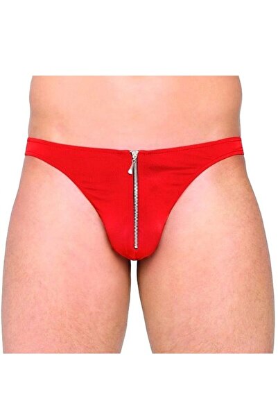 Softline Men's Red Zipper Thongs - Size M/L
