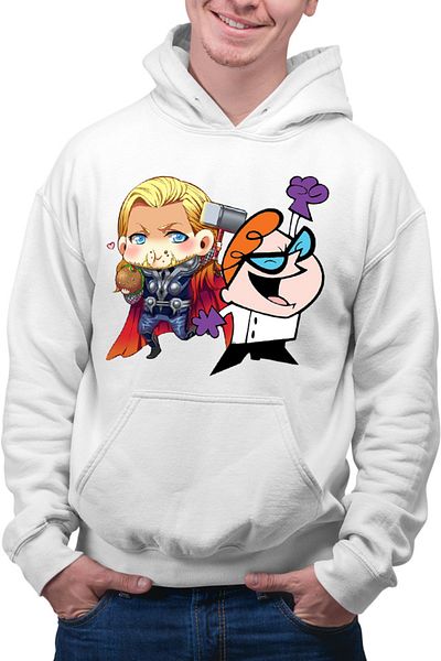 OEM Men's Hoodie Thor Dexter Cartoons Hero Genius