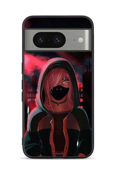 Tolwak Google Pixel 8 Protective Case Cover Girl Wear Mask Art