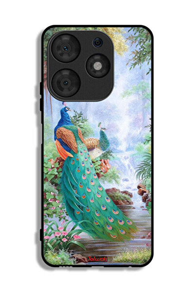 Tolwak غطاء حماية لهاتف تكنو سبارك 10 برو بنقشة الطاووس