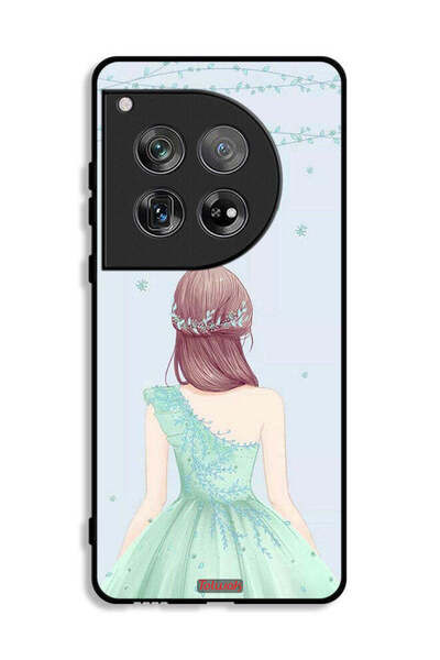 Tolwak غطاء حماية لهاتف OnePlus 12 بتصميم فتاة لطيفة ترتدي فستانًا زهريًا