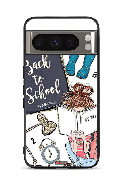 Tolwak غطاء حماية لهاتف Google Pixel 8 Pro بتصميم فتاة مدرسية تقرأ التاريخ
