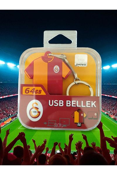Galatasaray 64Gb Licensed Bandroll USB Flash Memory + Keychain (with Jersey Design)