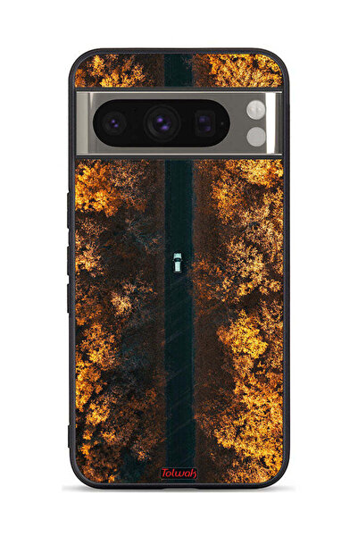 Tolwak غطاء حماية لجهاز Google Pixel 8 Pro بتصميم طريق في أشجار الخريف