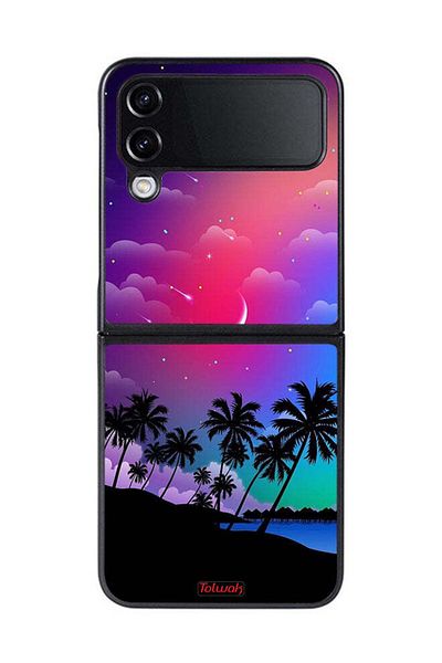 Tolwak Samsung Galaxy Z Flip 4 Protective Case Cover Moon In Night Art