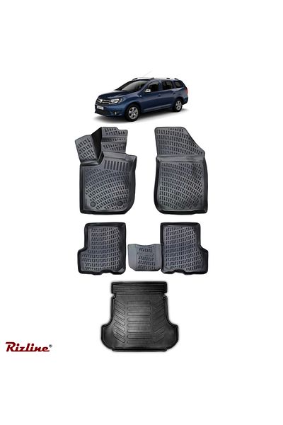 Rizline Covorașe auto 3D Tavă – Dacia Logan 2 Mcv (2013–2024) – Set Față, Spate, Portbagaj