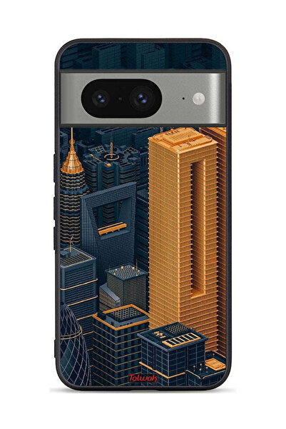 Tolwak غطاء حماية لهاتف Google Pixel 8 بتصميم مباني فنية