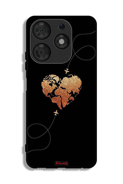 Tolwak Tecno Spark 10 Pro Protective Case Cover Airplanes Touching Heart
