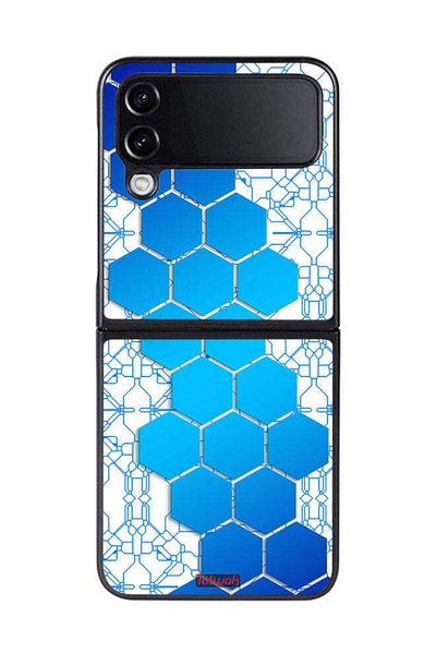 Tolwak Samsung Galaxy Z Flip 4 Protective Case Cover Honeycomb Hexagon Icon Networks
