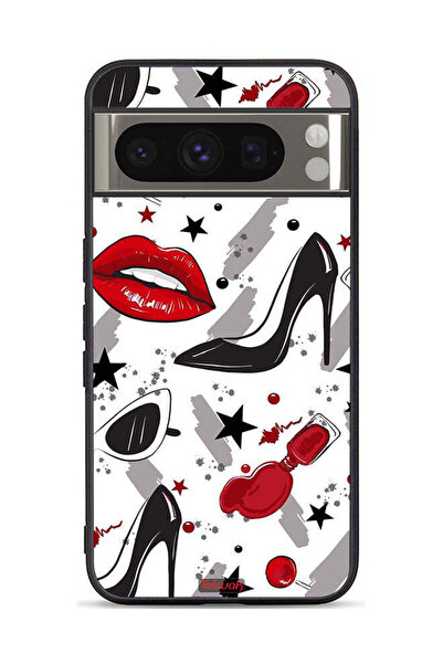 Tolwak غطاء حماية لجهاز جوجل بيكسل 8 برو برسومات أحمر الشفاه والأحذية