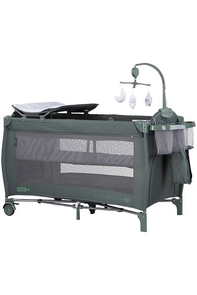 Chipolino Bella basil two-tier folding cot, mattress included