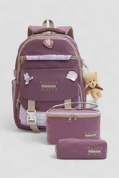 Relaxion 1396 Korean Style Unisex Children's Triple Set Primary School Backpack
