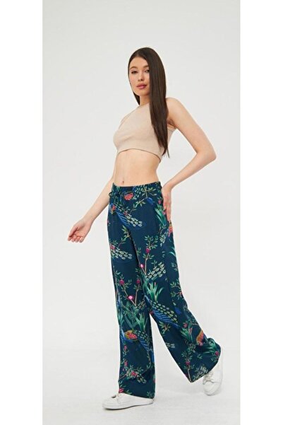 Paydey Patterned Linen Palazzo Trousers
