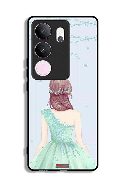 Tolwak غطاء حماية لهاتف فيفو V29 برو - فتاة لطيفة ترتدي فستانًا زهريًا