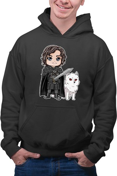 OEM Men's Hoodie Game of Thrones Wolf Chibi Fighter