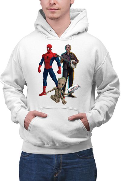 OEM Men's Hoodie Spiderman Music Star Trek Baby Groot