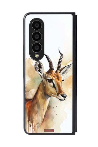 Tolwak غطاء حماية لهاتف سامسونج جالاكسي زد فولد 4 بتصميم غزال تجريدي