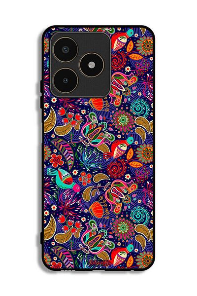Tolwak Realme C53 Protective Case Cover Pattern Colorful Birds Leaf Flowers