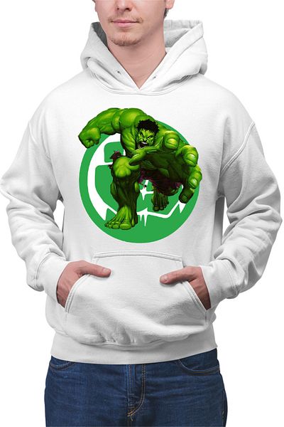 OEM Men's Hoodie Hulk Logo Icon Fist Power Comics