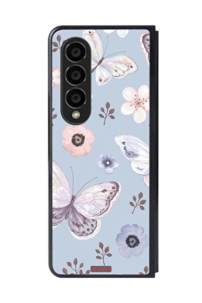 Tolwak غطاء حماية لهاتف سامسونج جالاكسي زد فولد 4 بنقشة فراشات وزهور